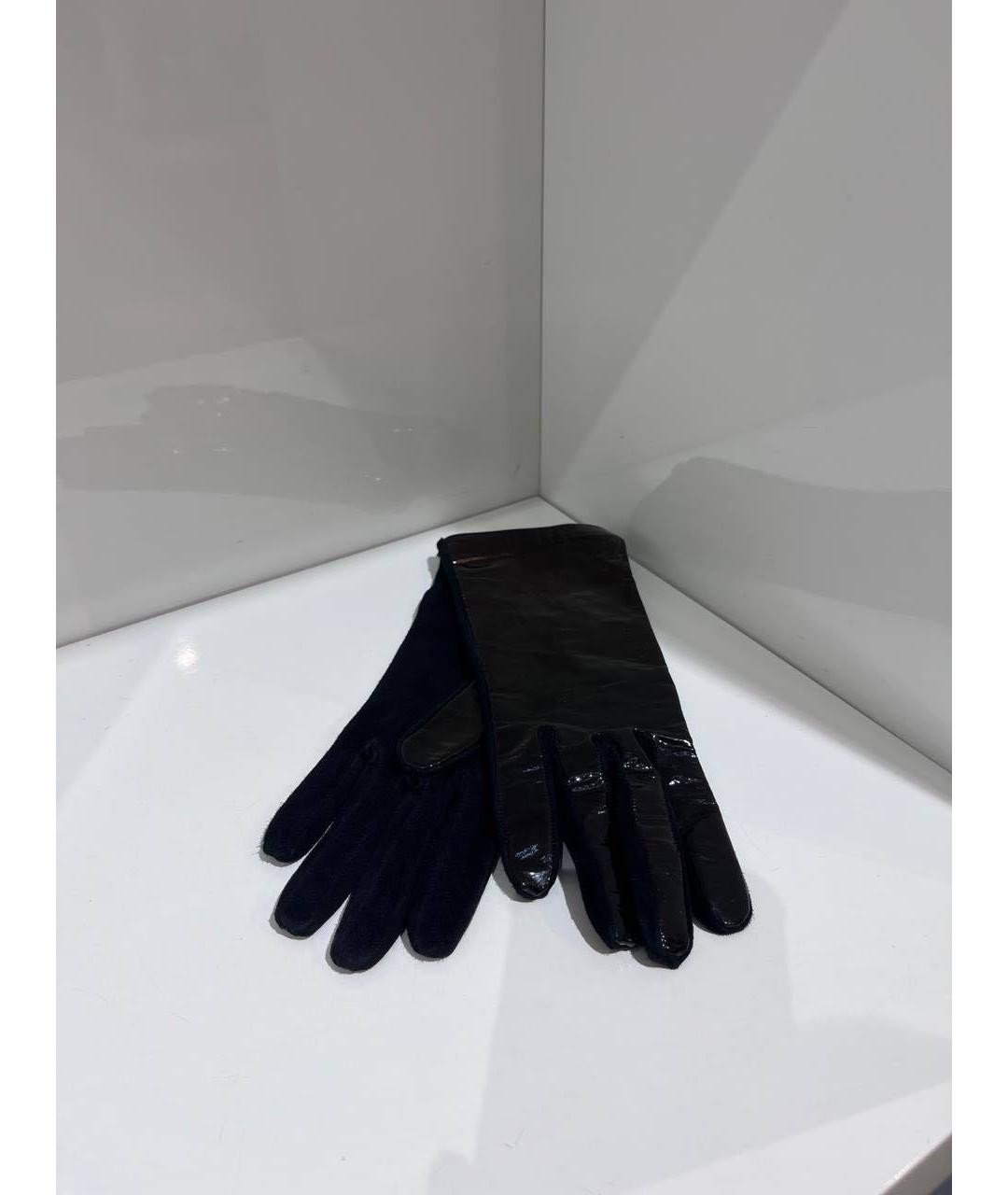 SAINT LAURENT Черные кожаные перчатки, фото 4