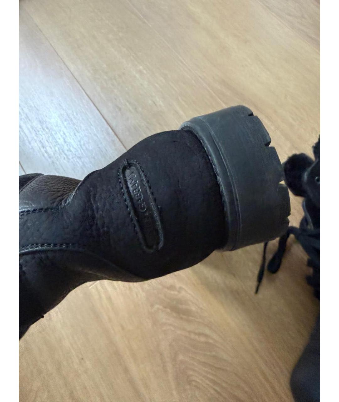 DOLCE & GABBANA KIDS Черные кожаные ботинки, фото 4