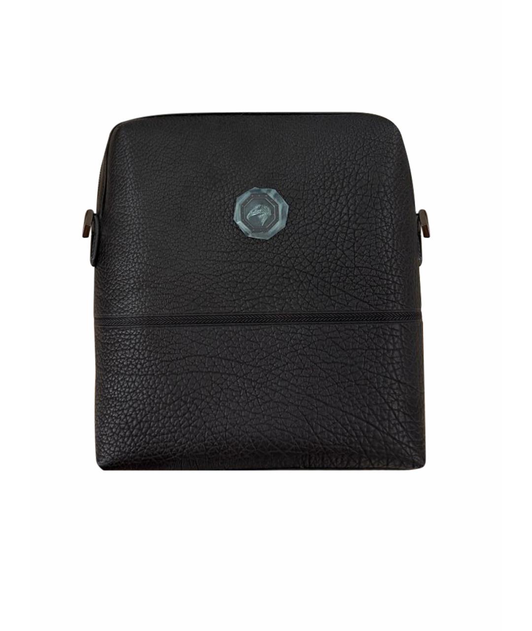 STEFANO RICCI Черная кожаная сумка на плечо, фото 1