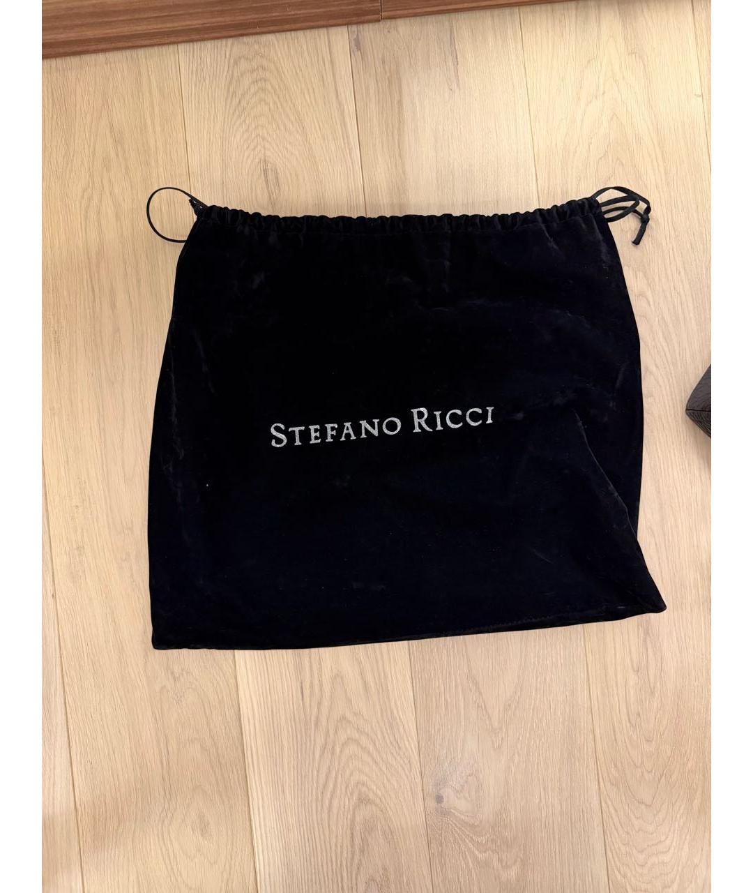 STEFANO RICCI Черная кожаная сумка на плечо, фото 6