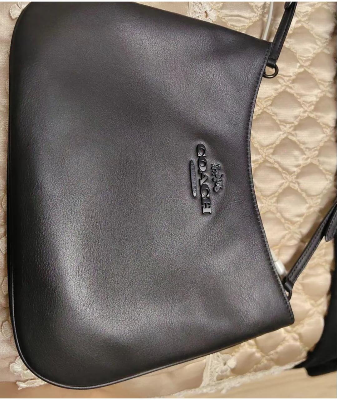 COACH Черная кожаная сумка через плечо, фото 8