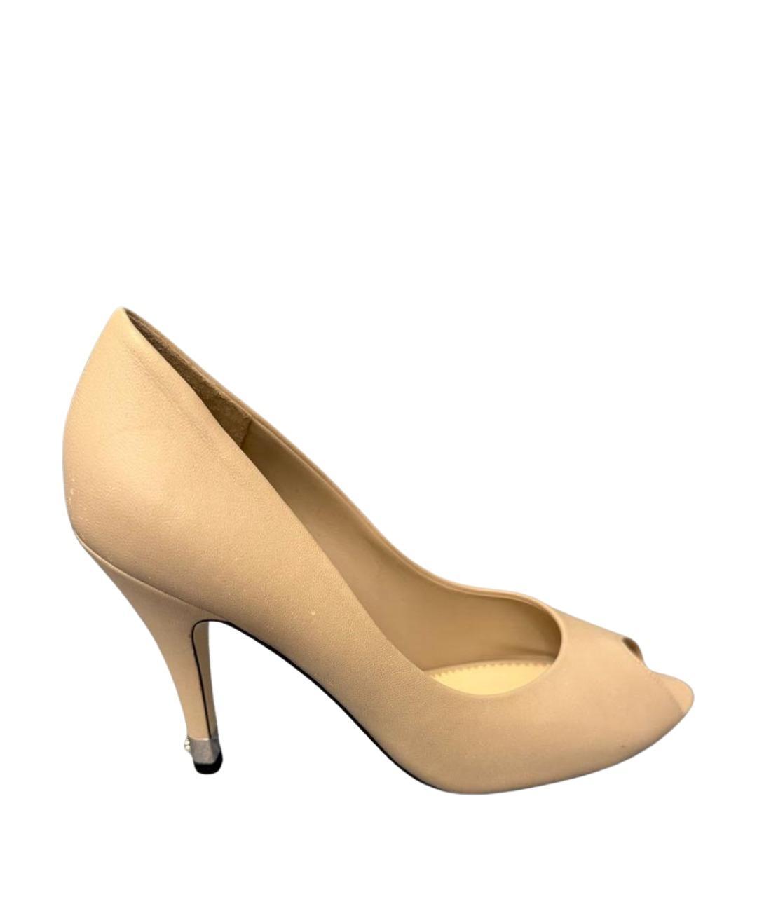 CHANEL Бежевые кожаные туфли, фото 1