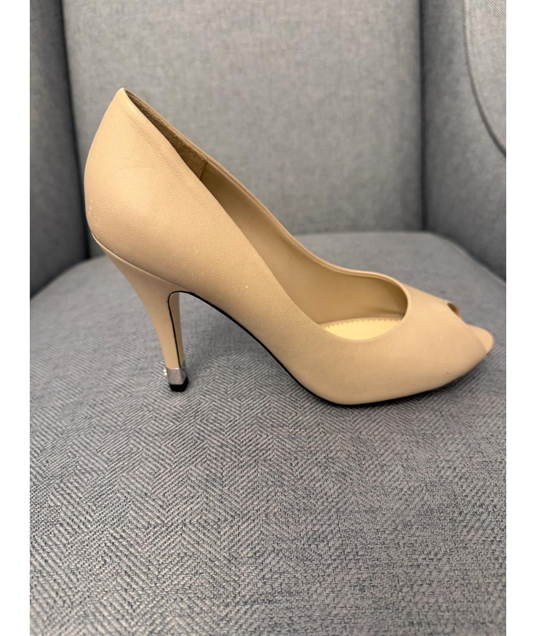 CHANEL Бежевые кожаные туфли, фото 5