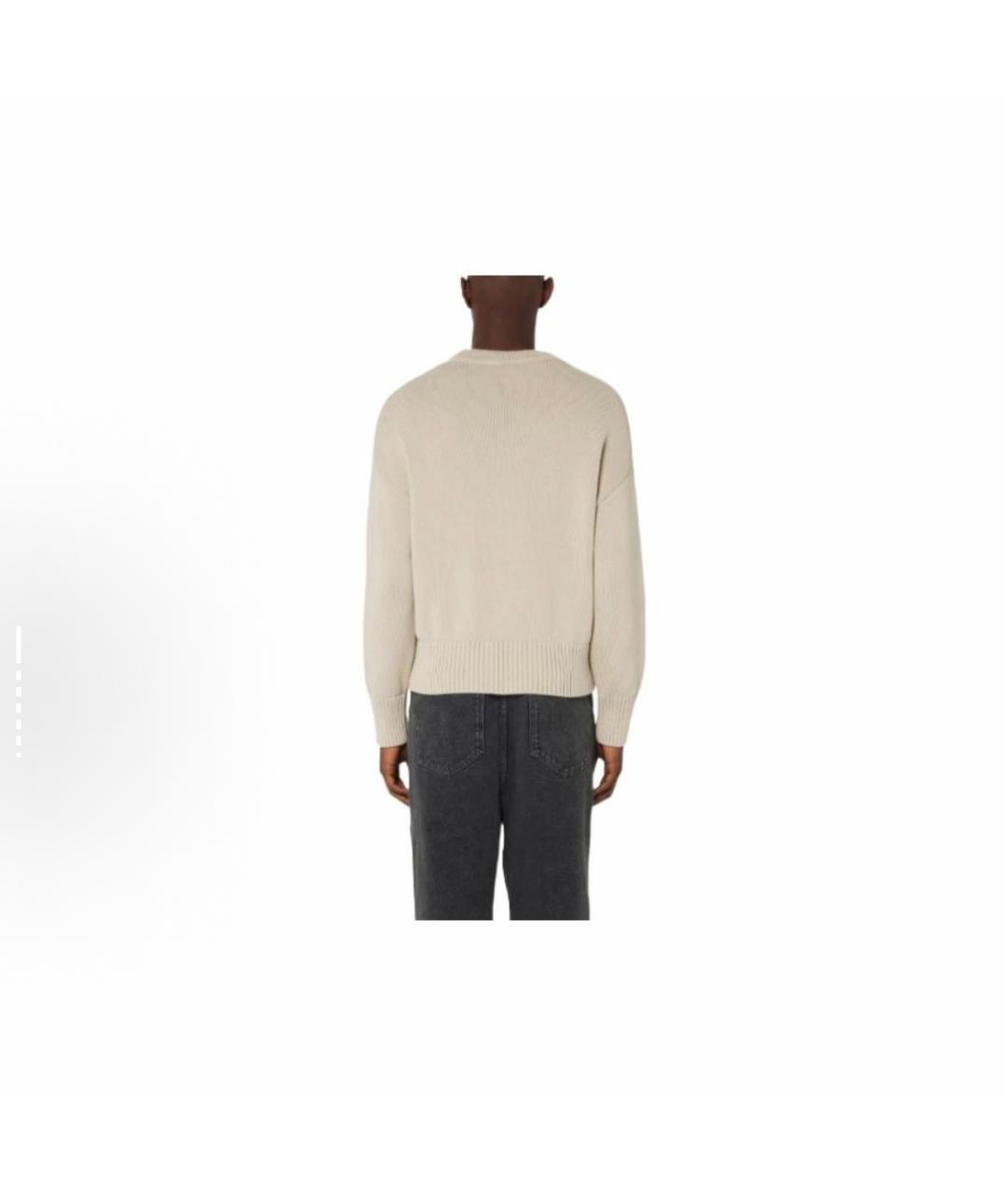 Ami Paris Бежевый хлопковый джемпер / свитер, фото 3