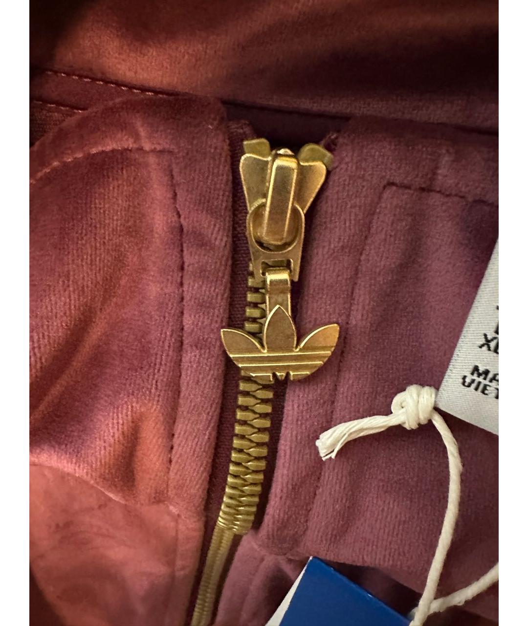 ADIDAS Бордовая велюровая спортивная куртка, фото 7