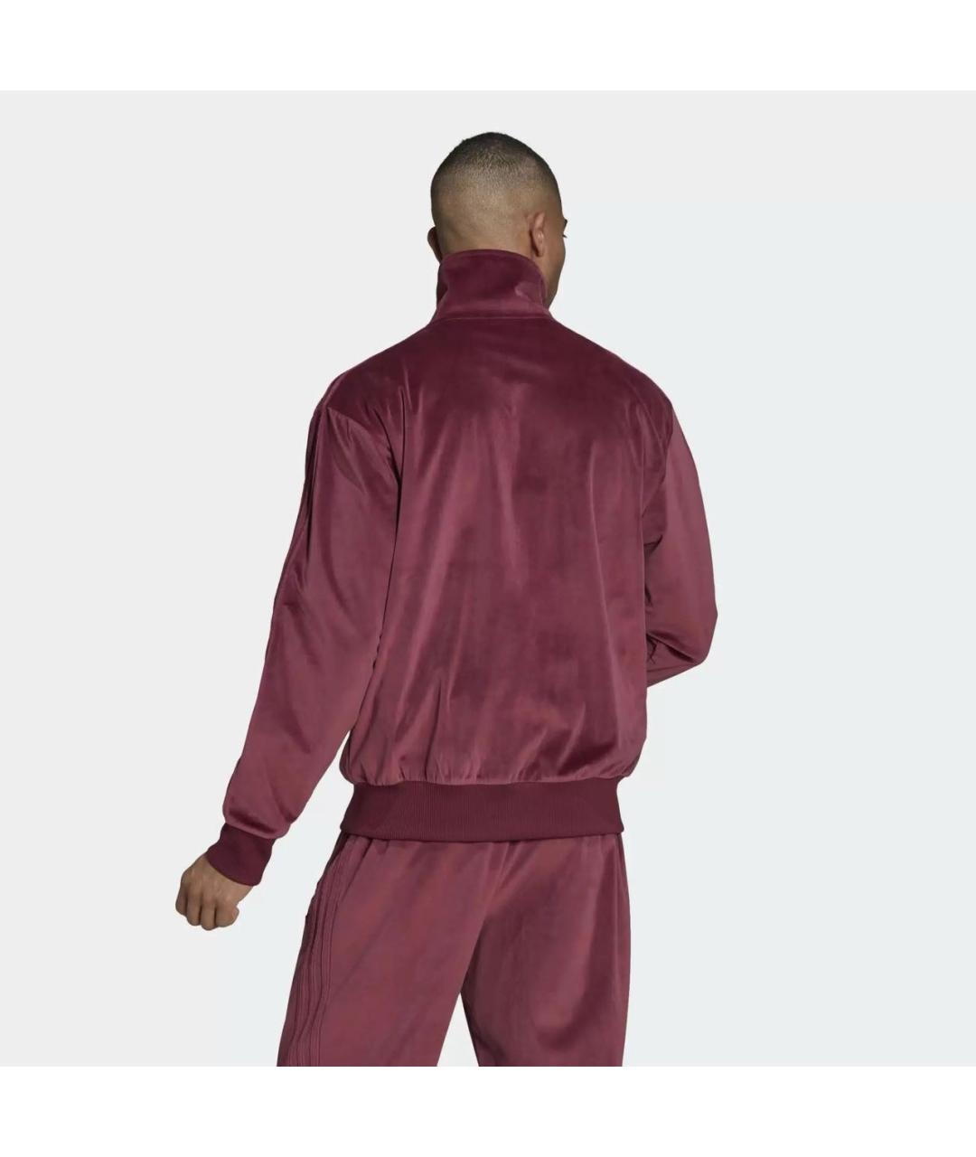 ADIDAS Бордовая велюровая спортивная куртка, фото 4