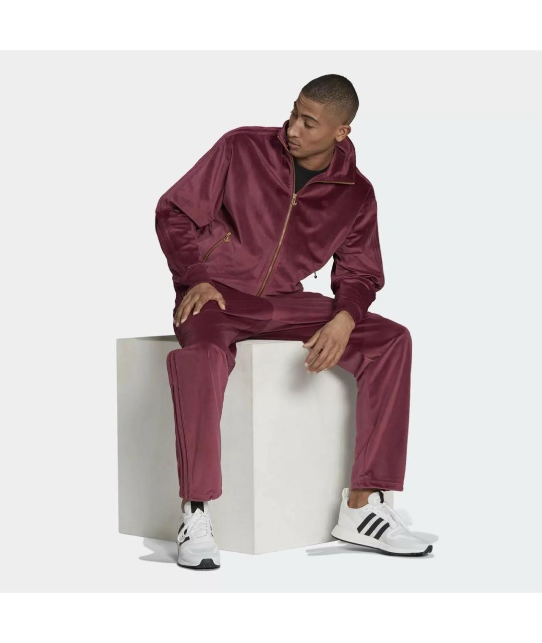 ADIDAS Бордовая велюровая спортивная куртка, фото 6