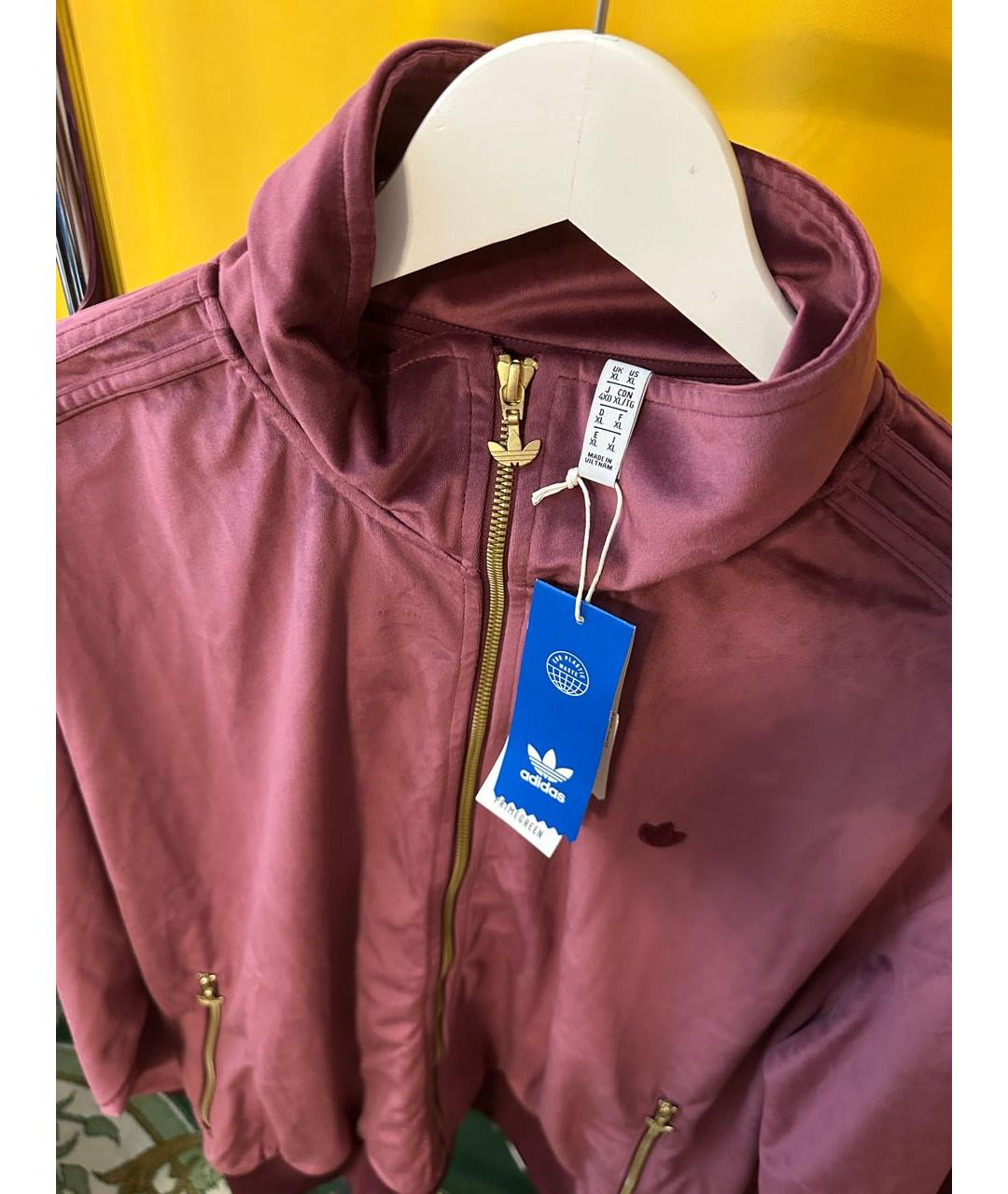 ADIDAS Бордовая велюровая спортивная куртка, фото 2