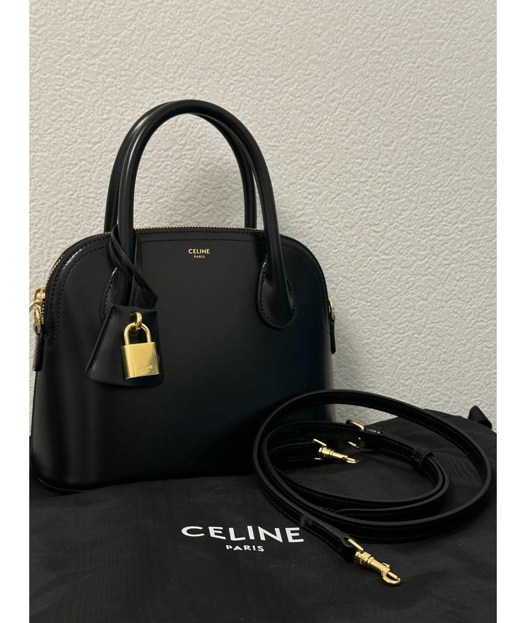 CELINE Черная кожаная сумка с короткими ручками, фото 5