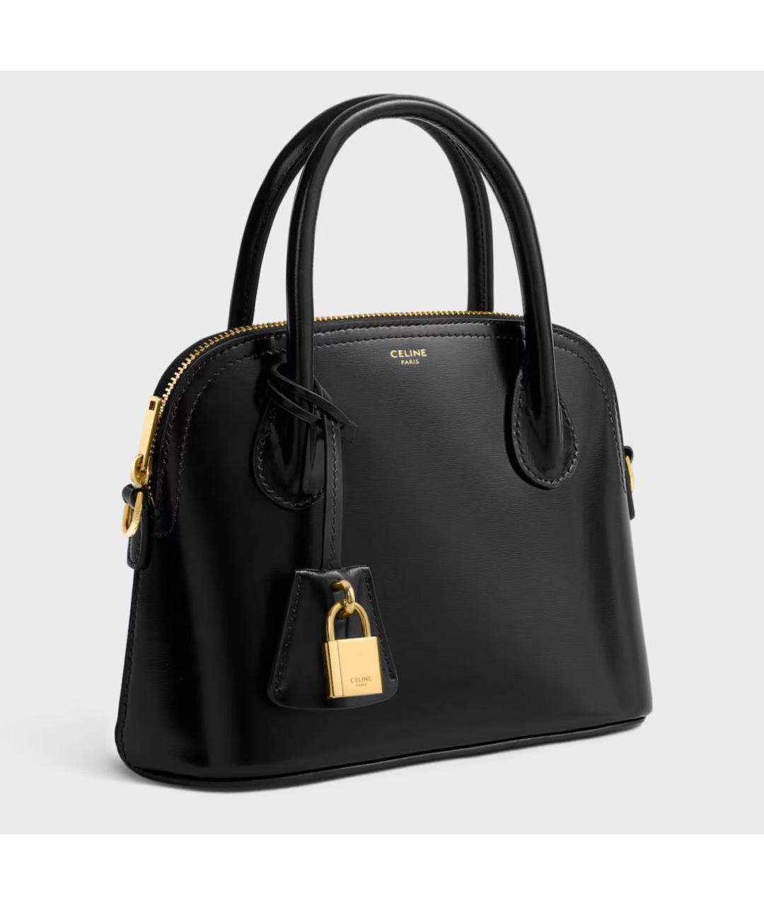 CELINE Черная кожаная сумка с короткими ручками, фото 2