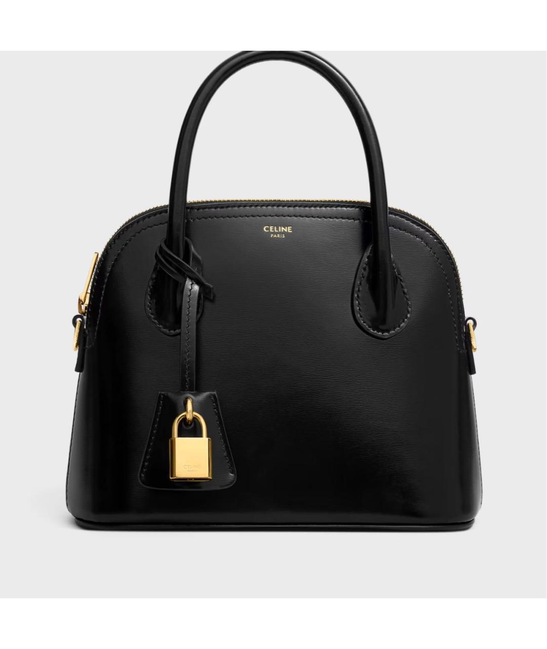 CELINE Черная кожаная сумка с короткими ручками, фото 6
