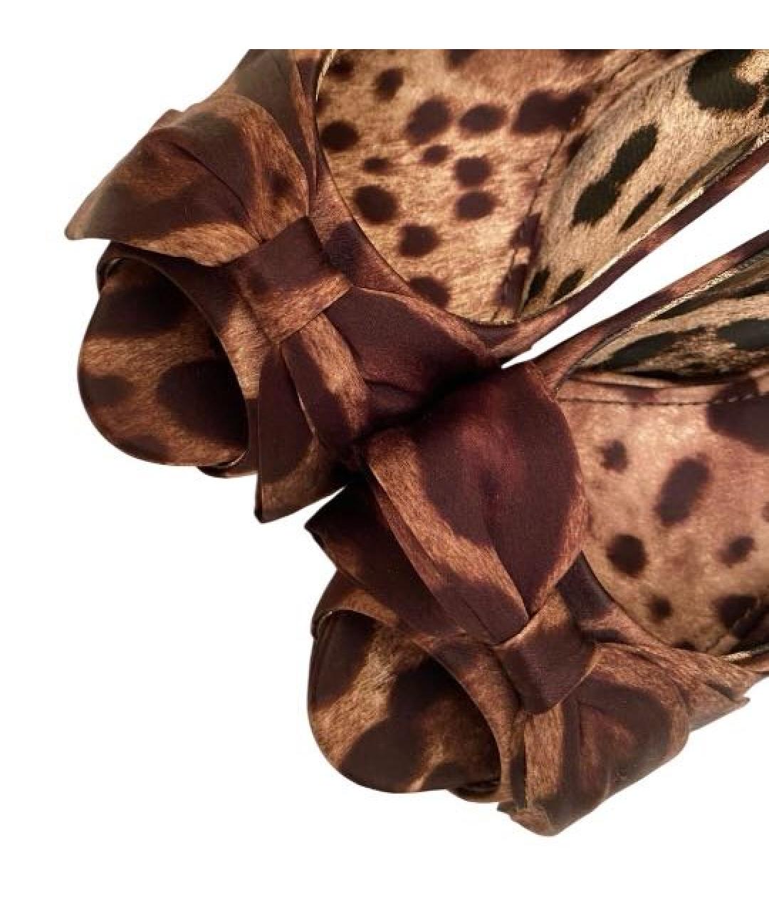 DOLCE&GABBANA Коричневые текстильные туфли, фото 3