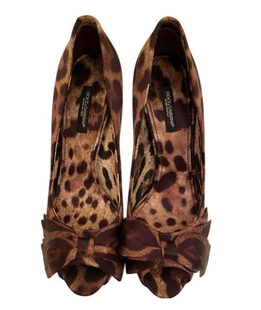 DOLCE&GABBANA Коричневые текстильные туфли, фото 2