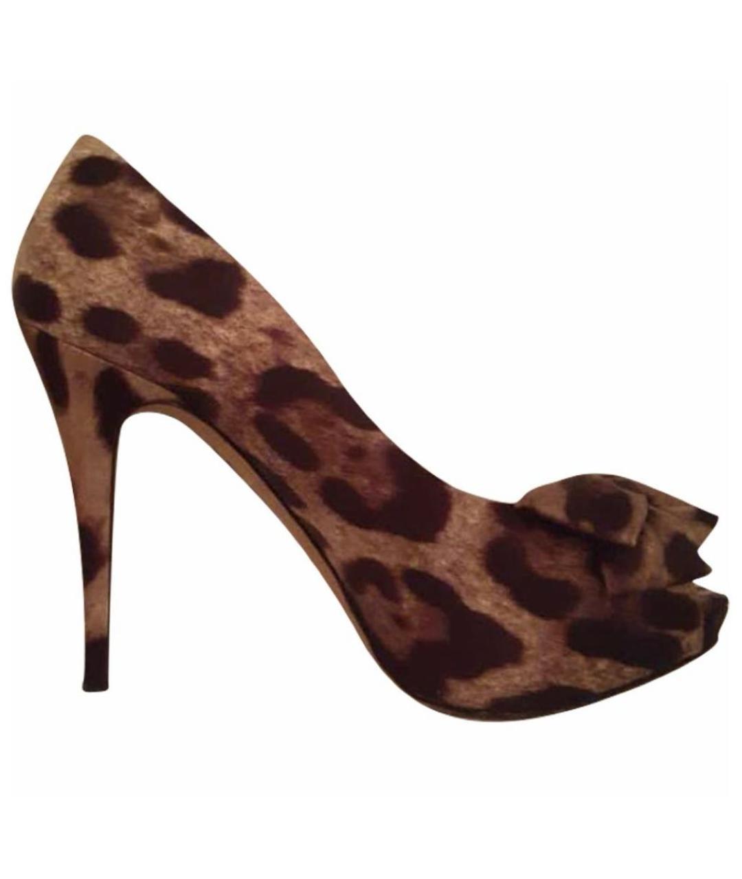 DOLCE&GABBANA Коричневые текстильные туфли, фото 1