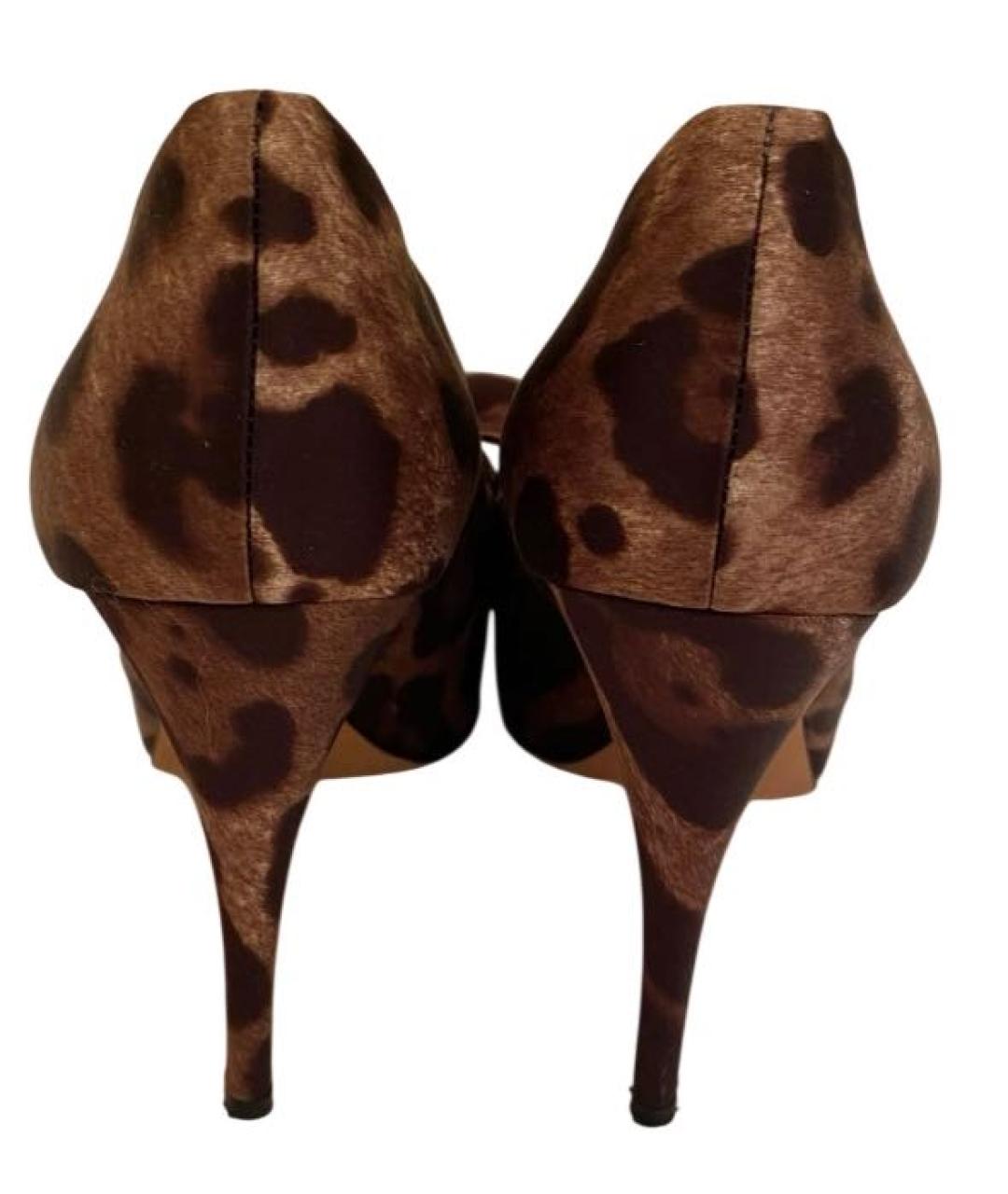 DOLCE&GABBANA Коричневые текстильные туфли, фото 5