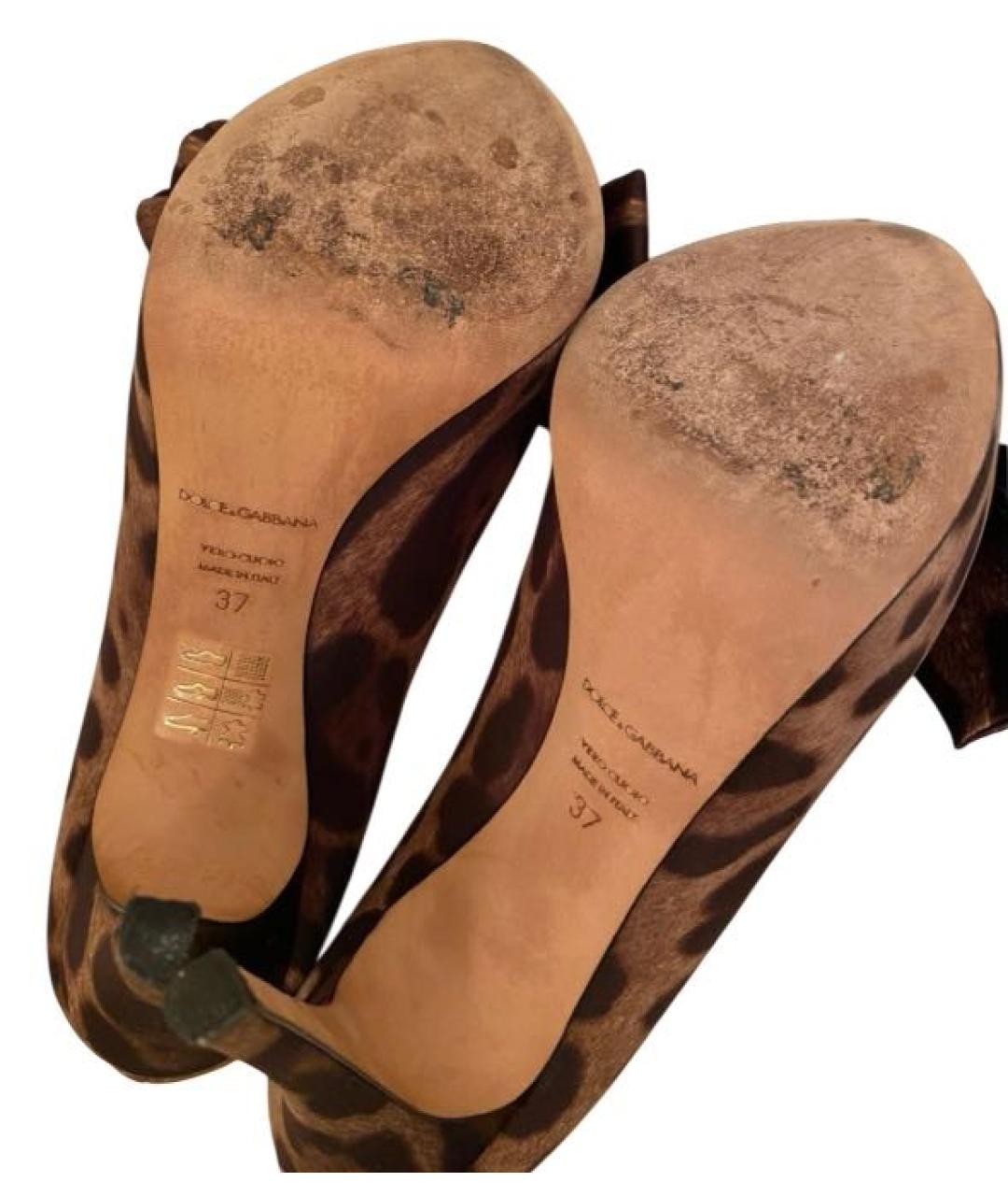 DOLCE&GABBANA Коричневые текстильные туфли, фото 6