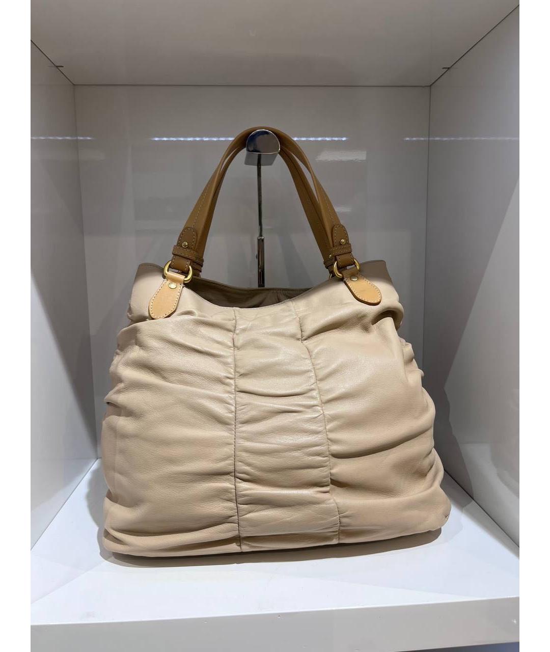 ETRO Бежевая кожаная сумка с короткими ручками, фото 3