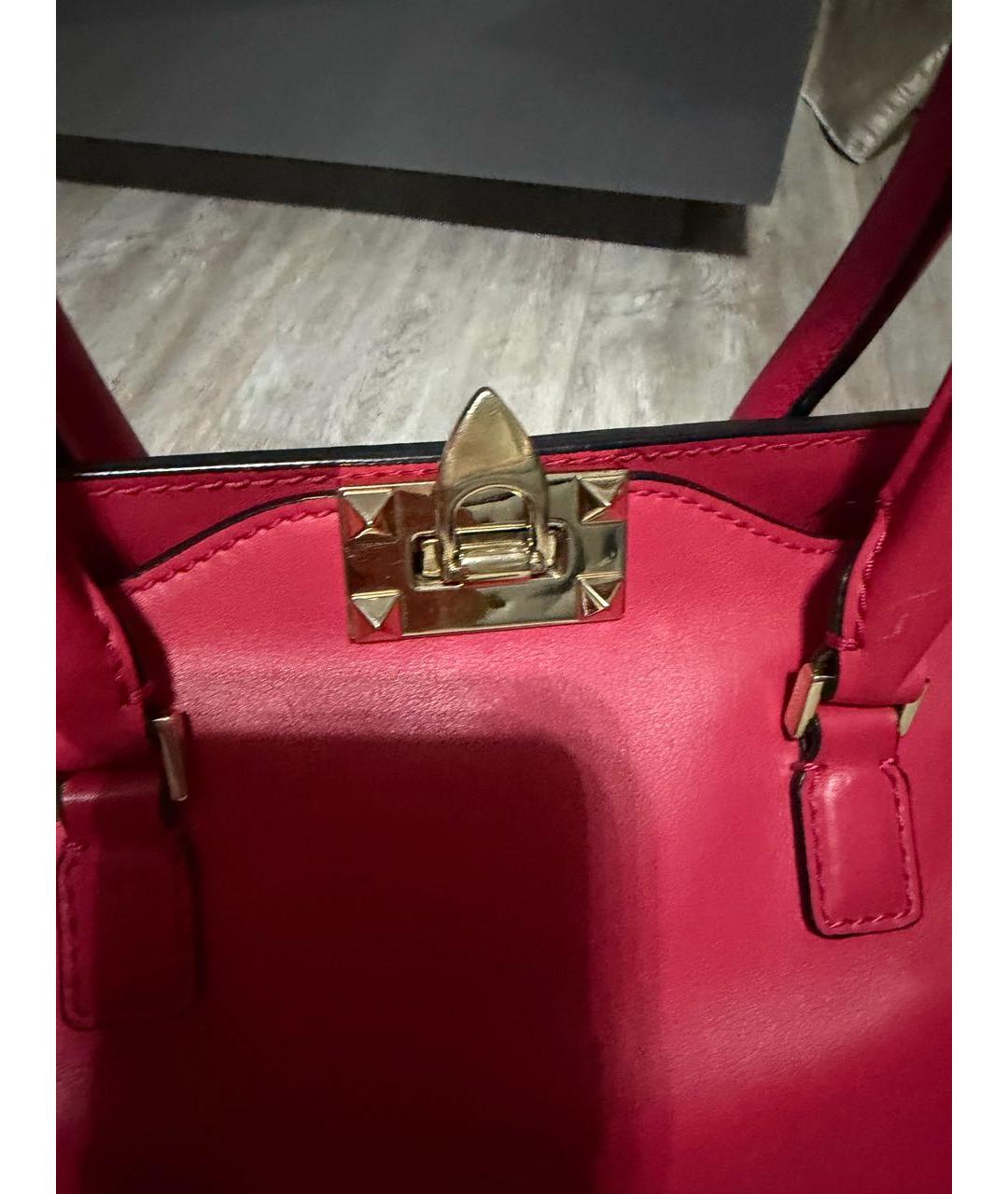 VALENTINO Красная кожаная сумка тоут, фото 5