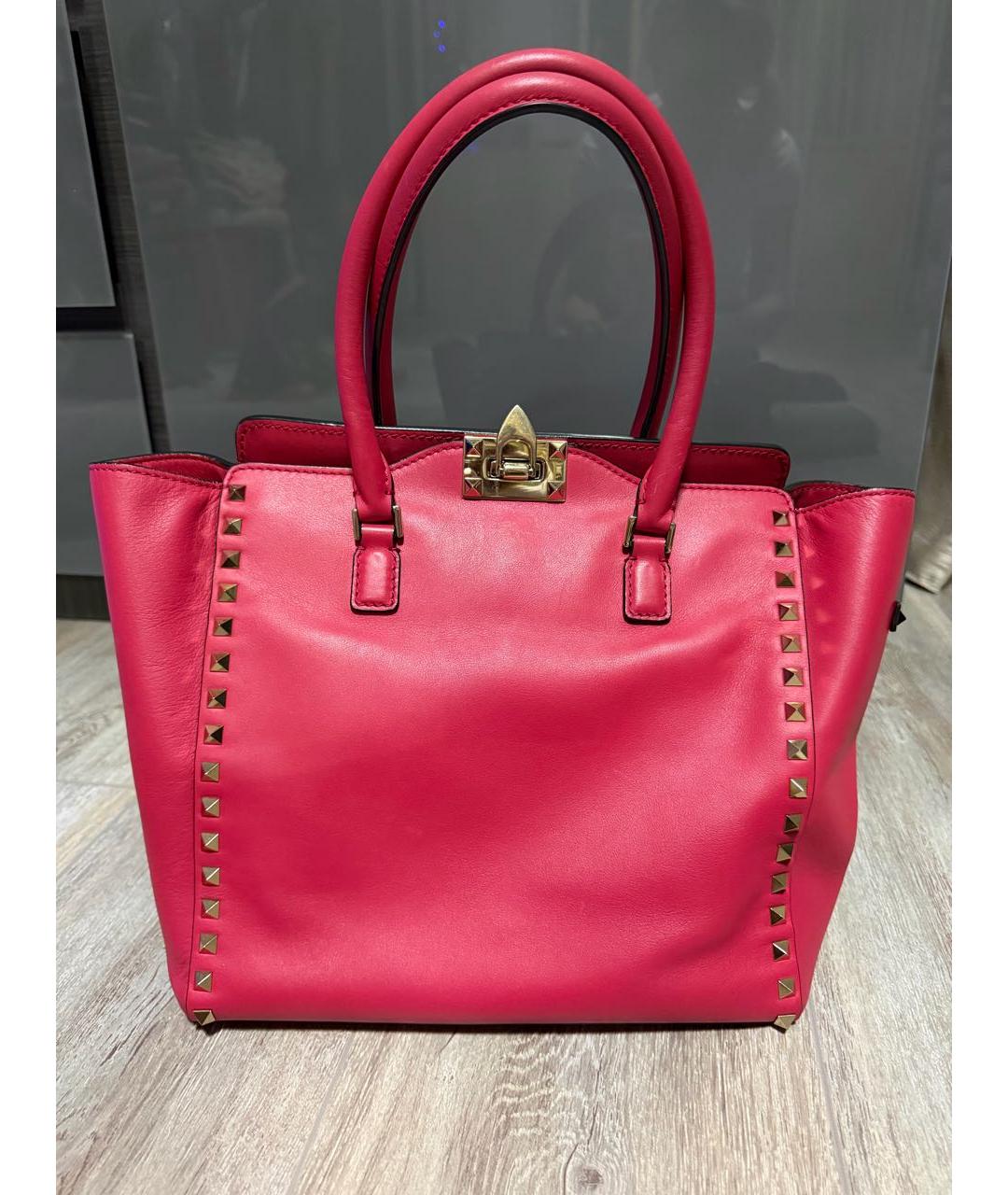 VALENTINO Красная кожаная сумка тоут, фото 6