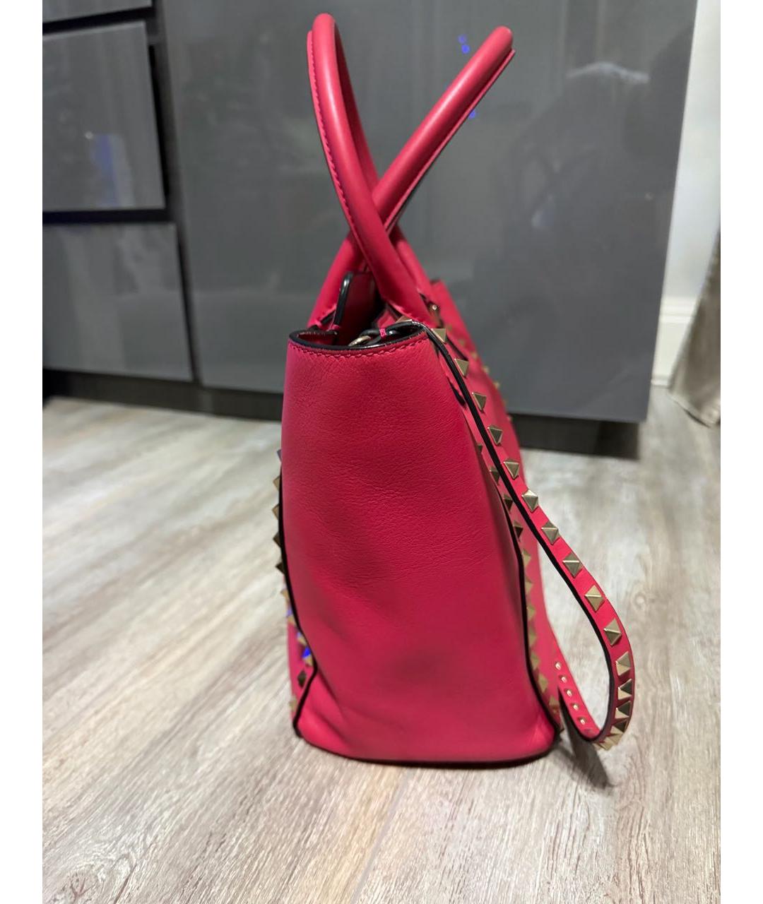 VALENTINO Красная кожаная сумка тоут, фото 2