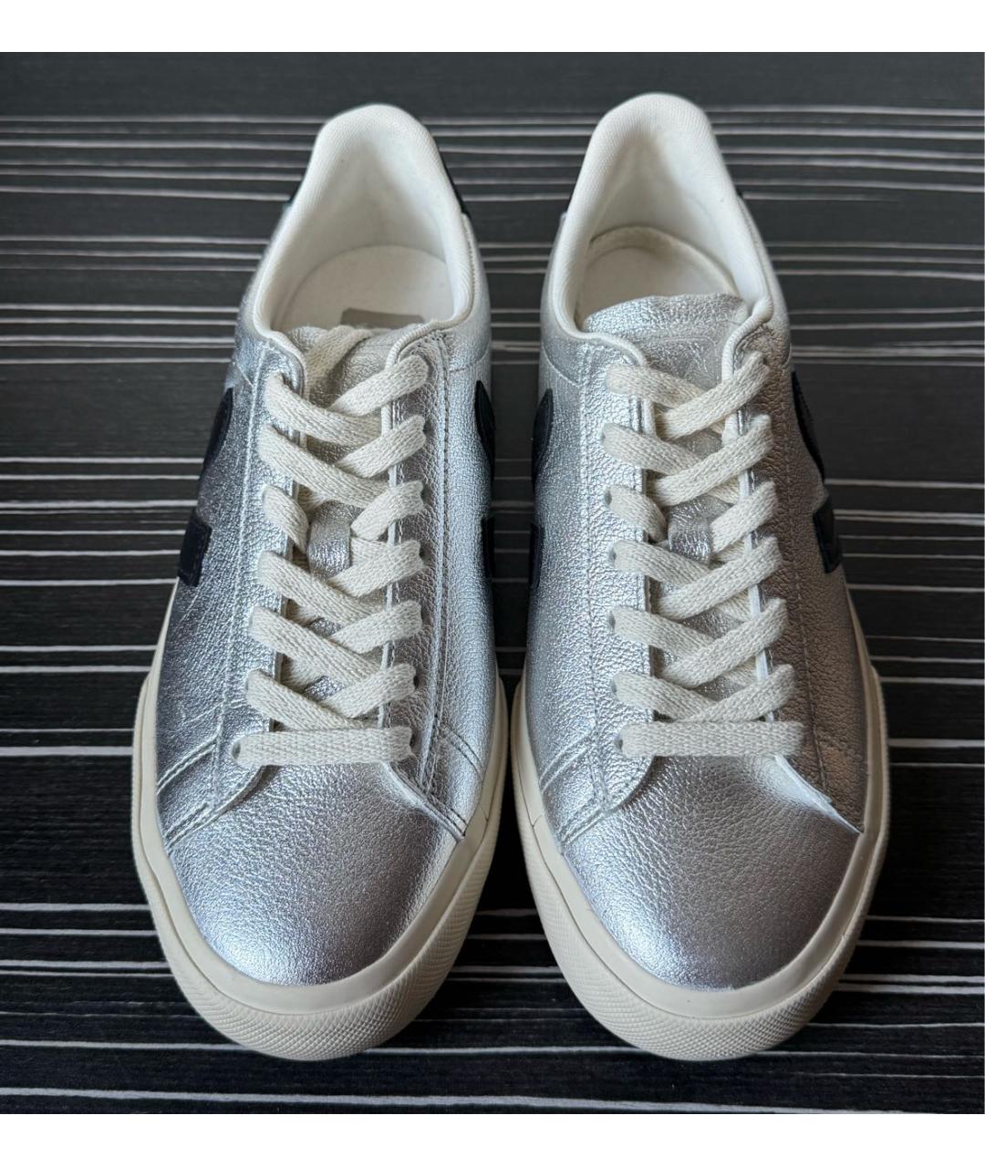 VEJA Серебряные кожаные кеды, фото 3