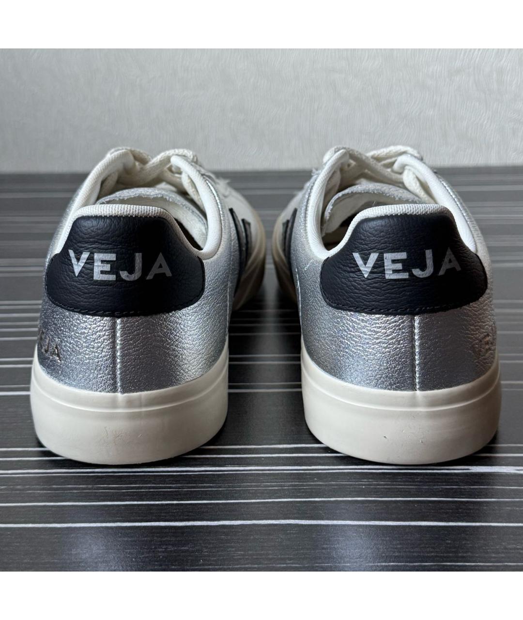 VEJA Серебряные кожаные кеды, фото 5