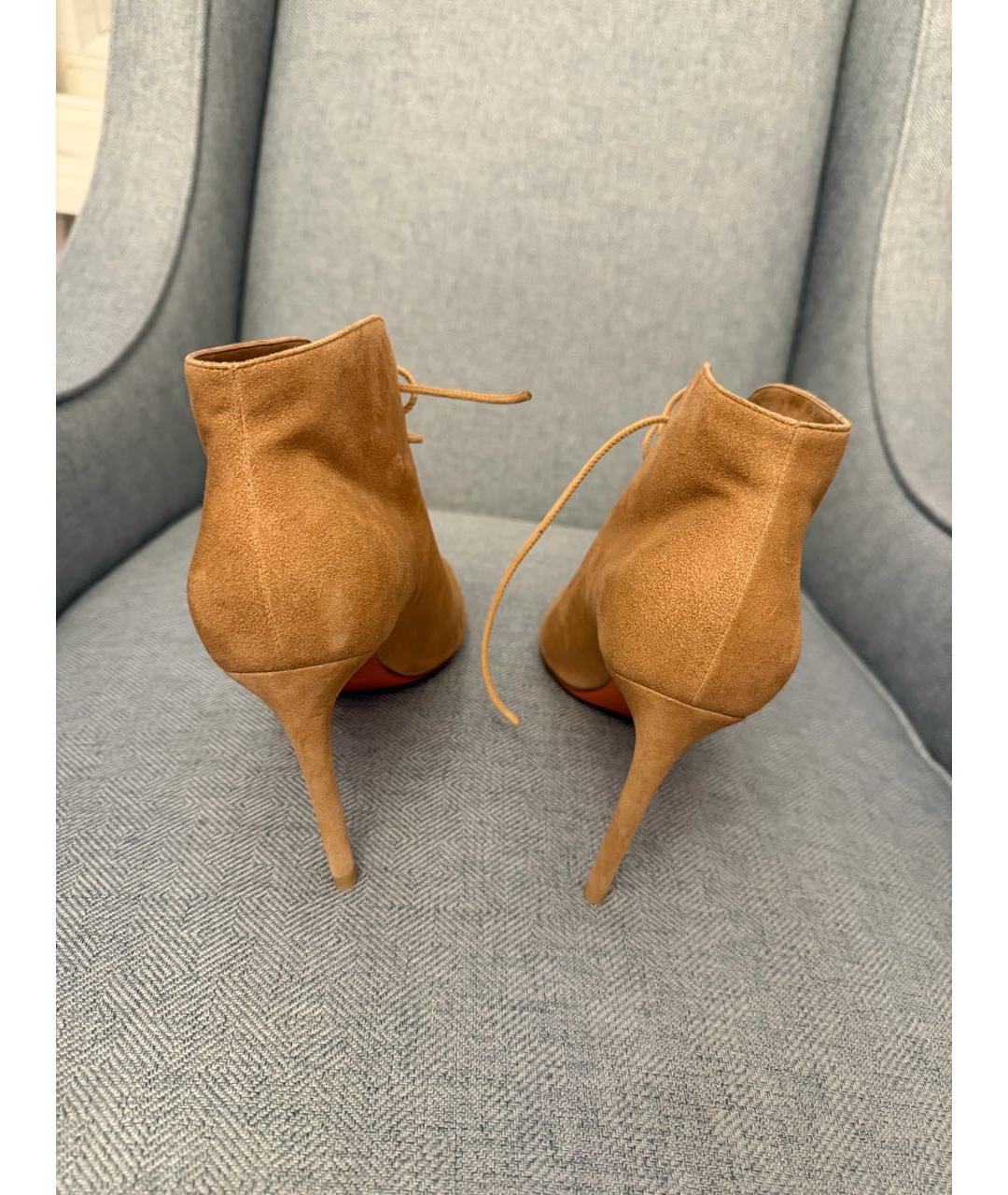 SANTONI Бежевые замшевые ботильоны, фото 2