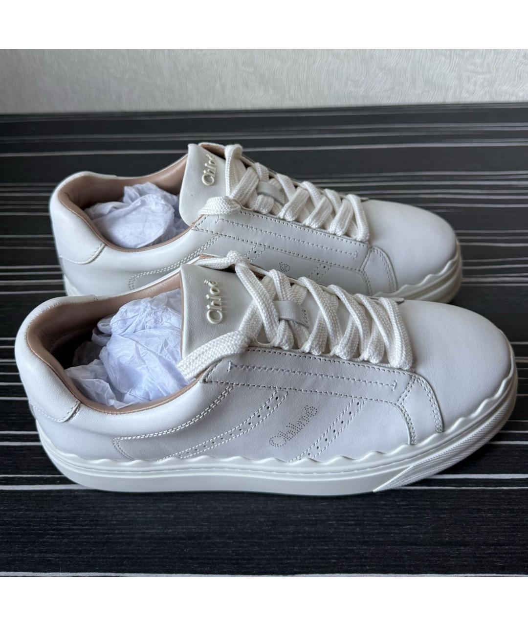 CHLOE Белые кожаные кеды, фото 2