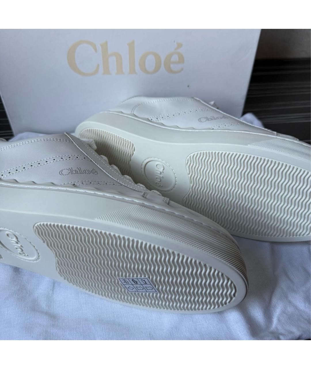 CHLOE Белые кожаные кеды, фото 7