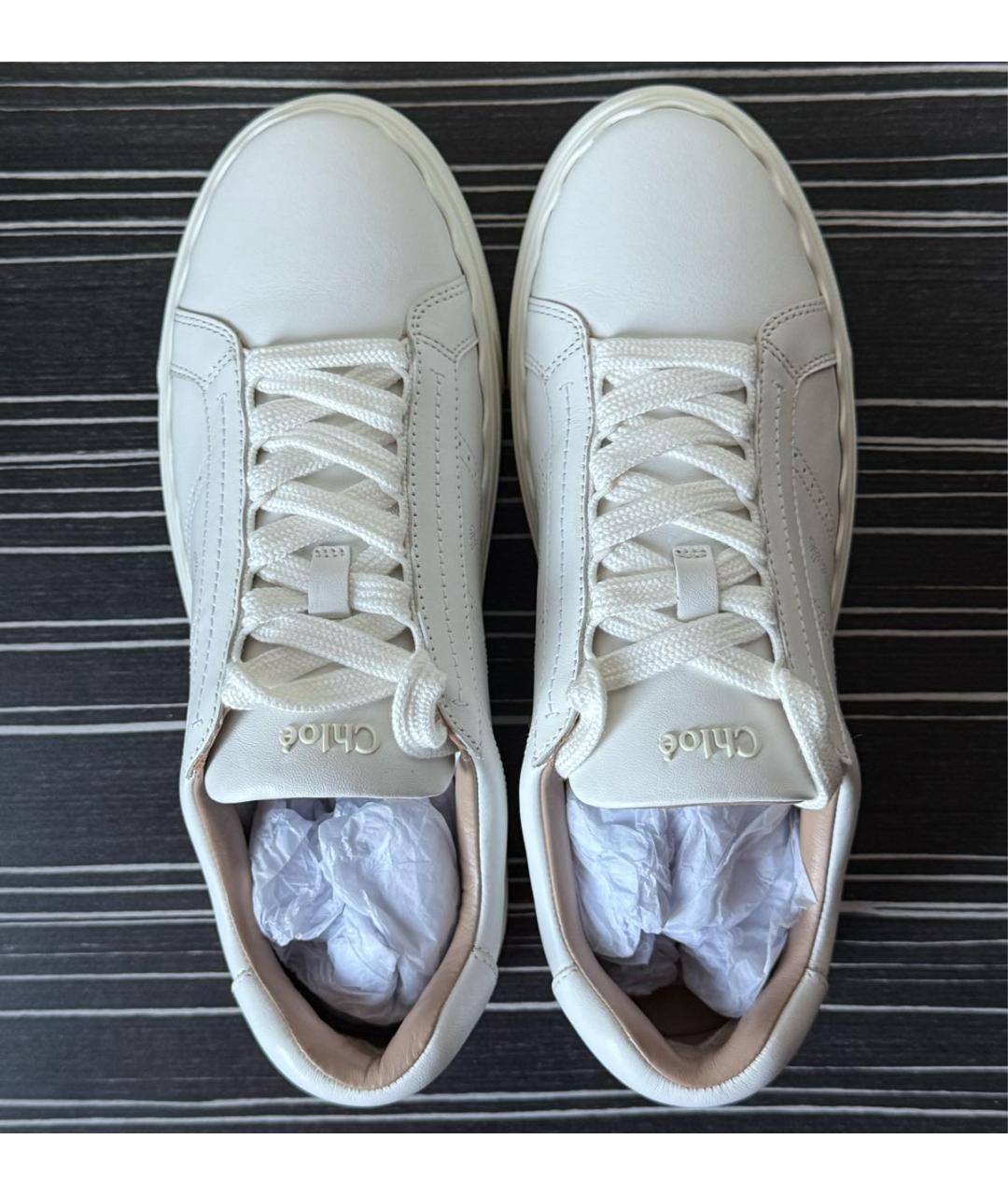 CHLOE Белые кожаные кеды, фото 4