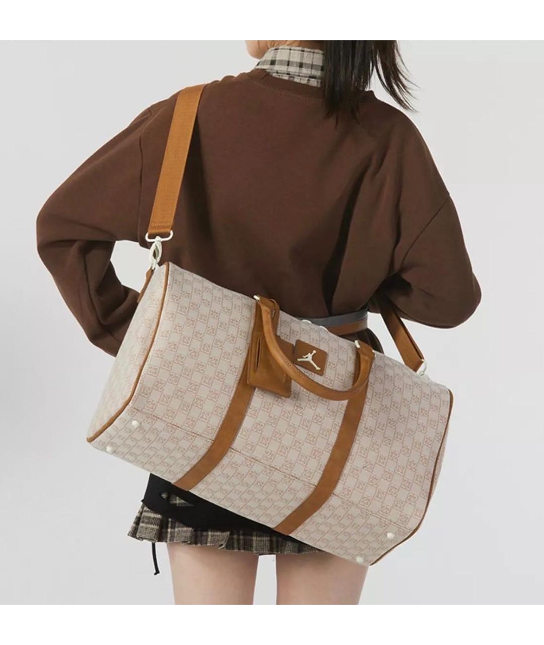 JORDAN Бежевая дорожная/спортивная сумка, фото 5