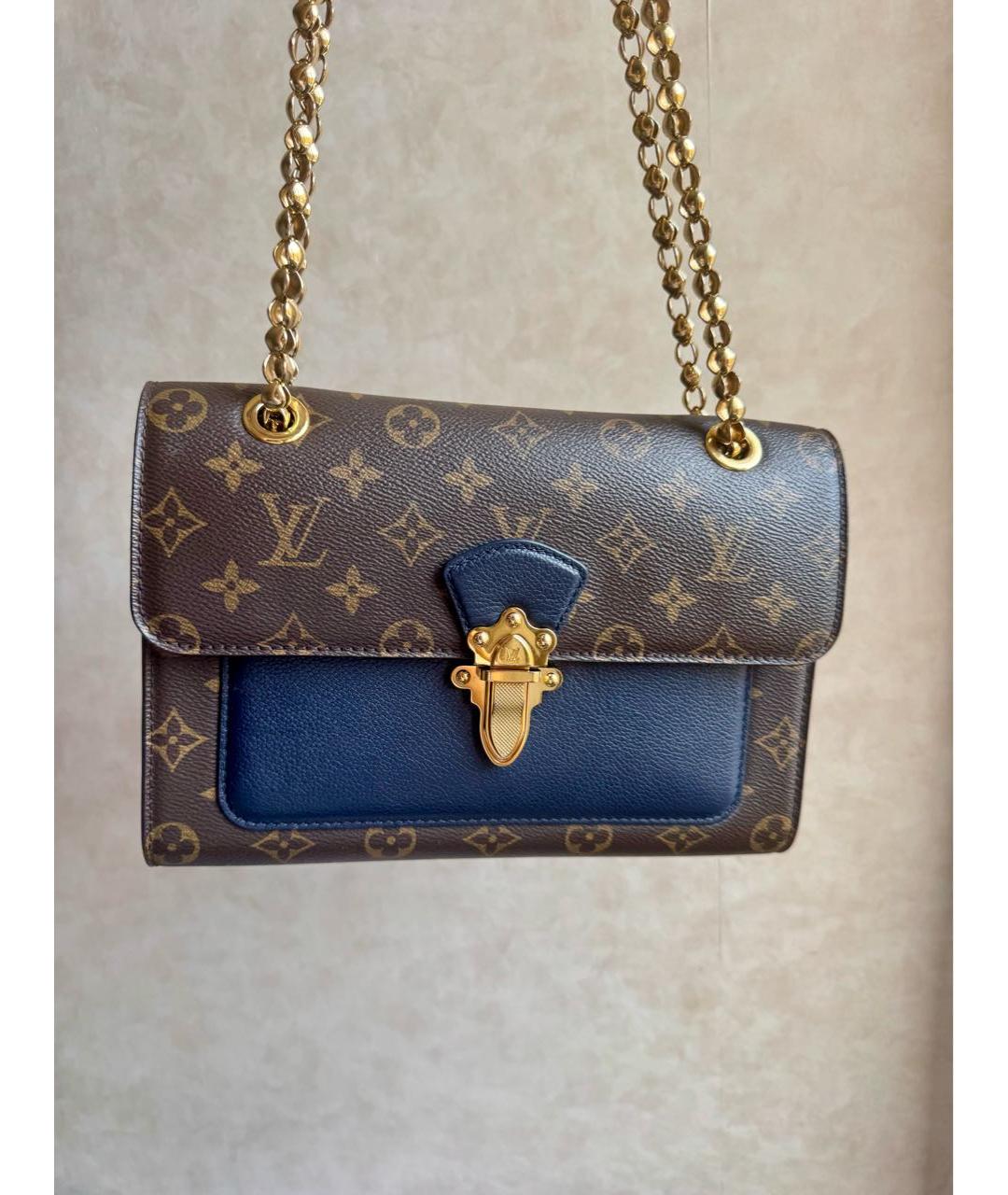 LOUIS VUITTON Темно-синяя кожаная сумка через плечо, фото 5