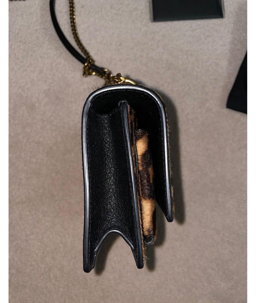 SAINT LAURENT Коричневая меховая сумка через плечо, фото 2