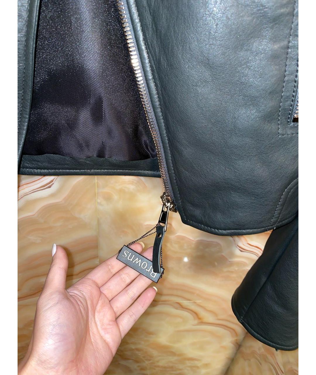 BALENCIAGA Антрацитовая кожаная куртка, фото 3