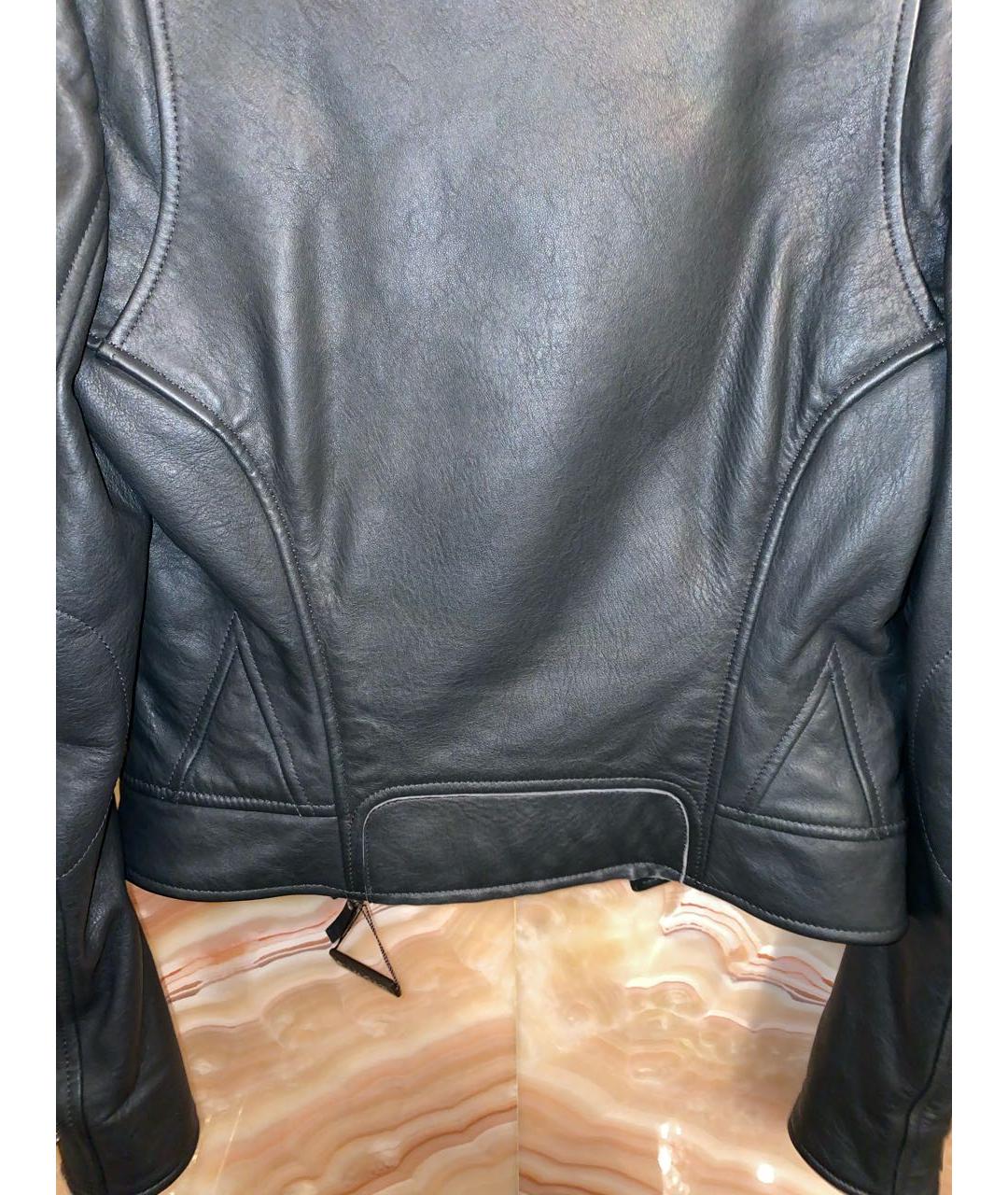 BALENCIAGA Антрацитовая кожаная куртка, фото 6
