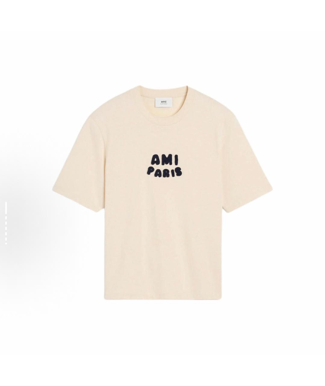 Ami Paris Бежевая хлопковая футболка, фото 5