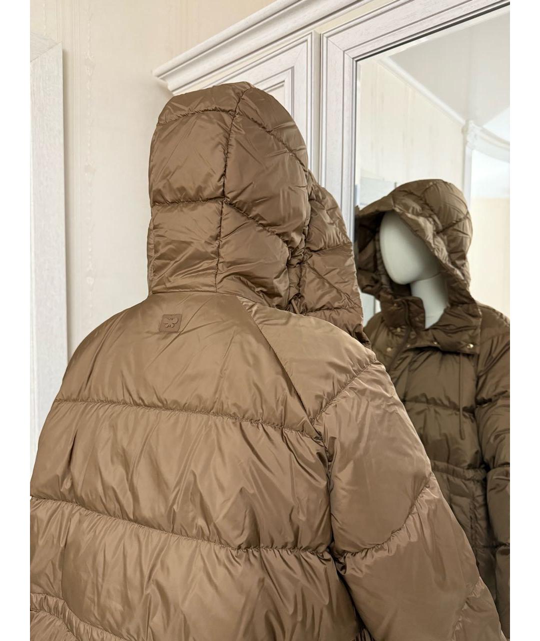 WEEKEND MAX MARA Коричневый полиэстеровый пуховик, фото 8