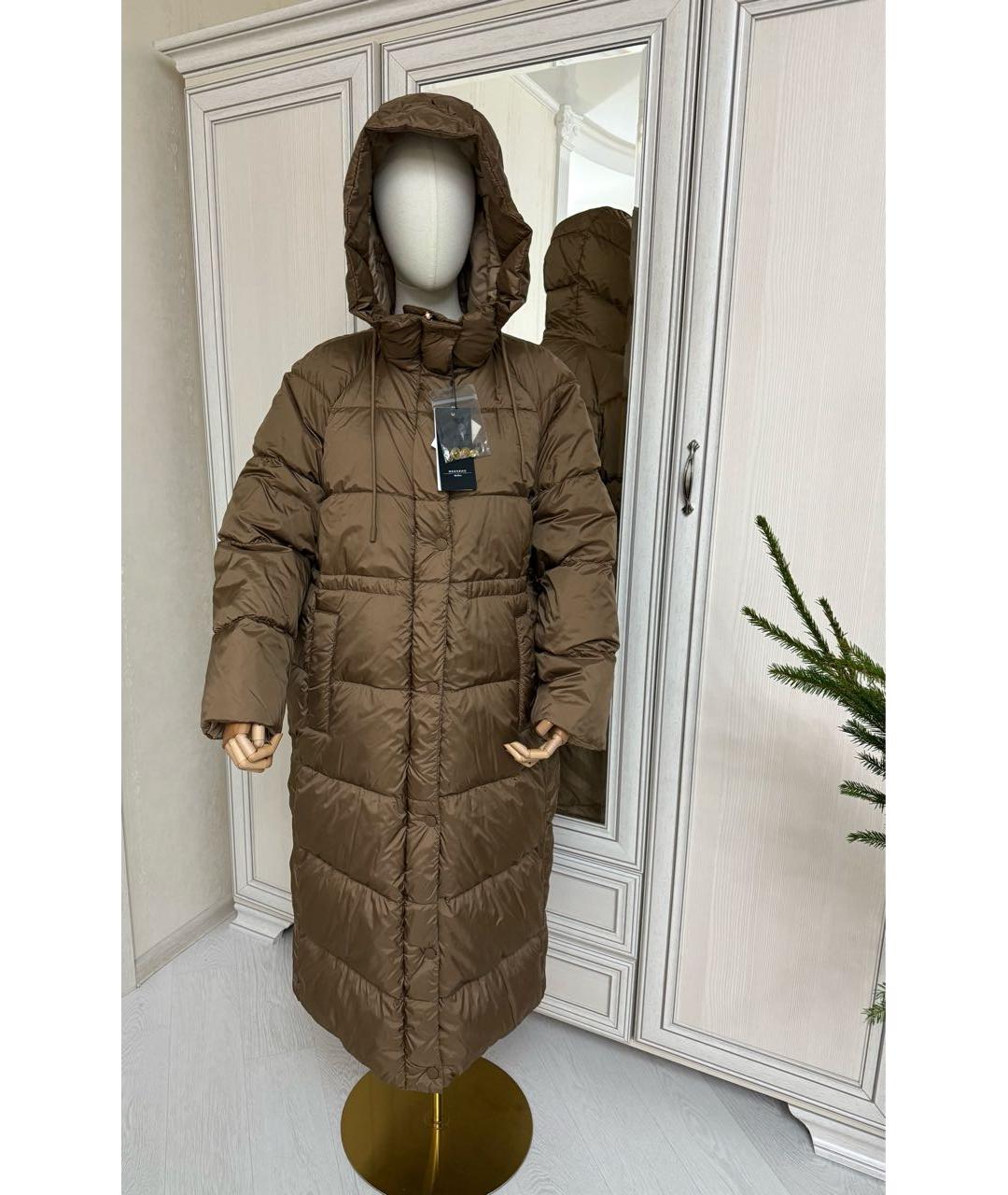 WEEKEND MAX MARA Коричневый полиэстеровый пуховик, фото 4