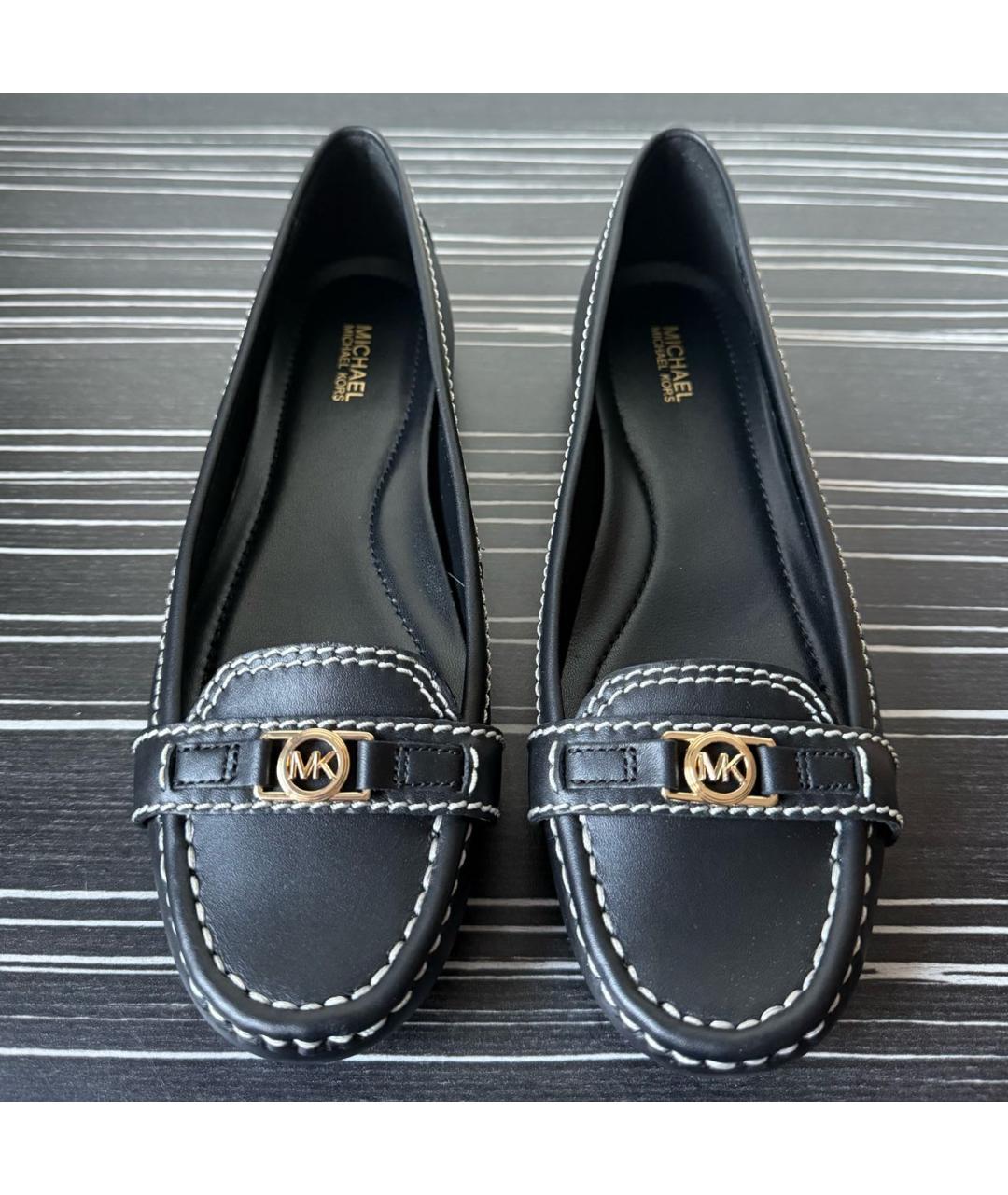 MICHAEL KORS Черные кожаные балетки, фото 3