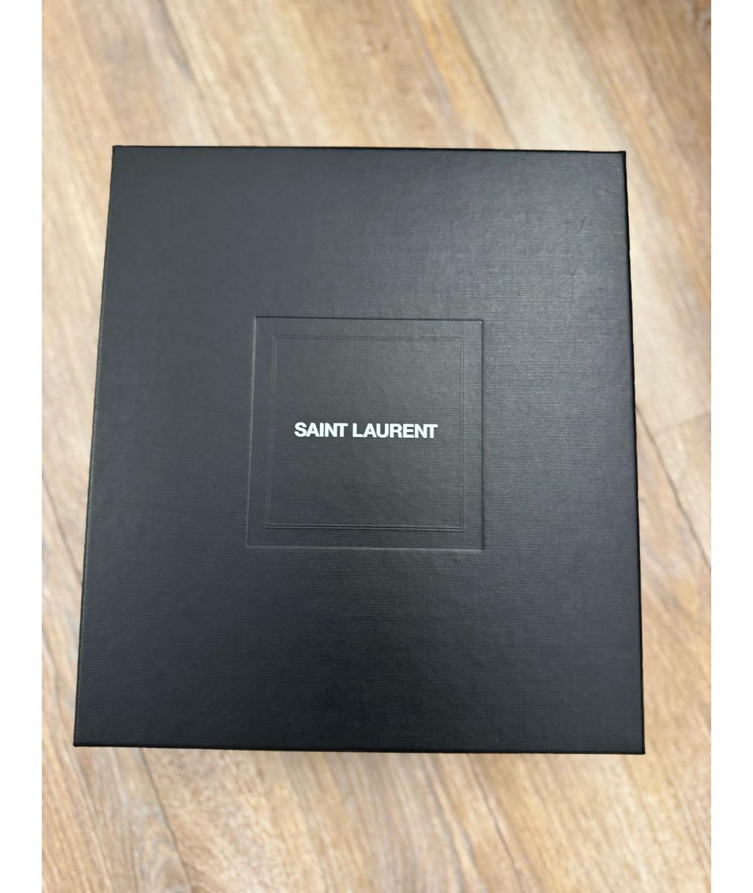 SAINT LAURENT Черные босоножки из лакированной кожи, фото 5