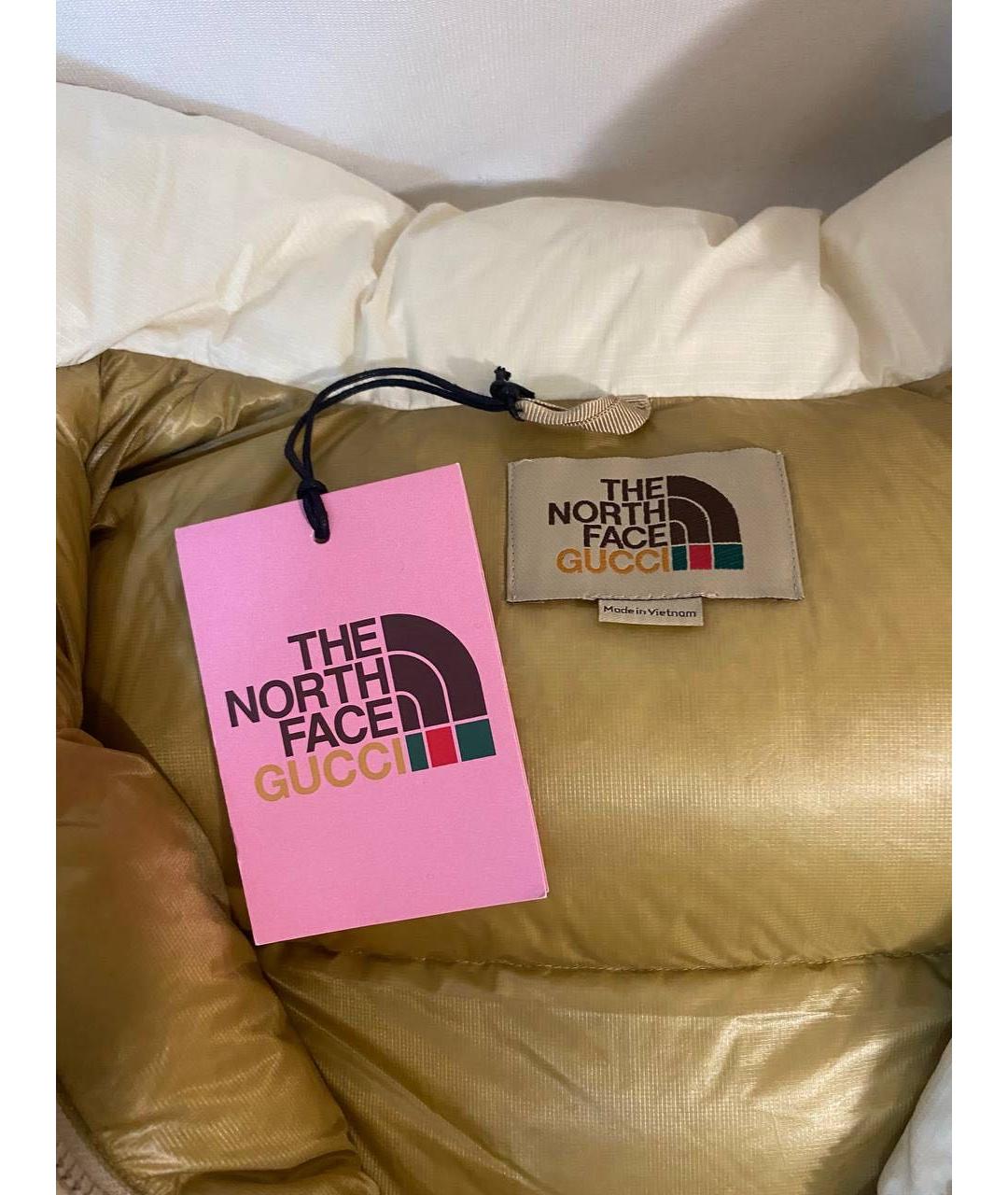 GUCCI Бежевый полиамидовый пуховик, фото 3