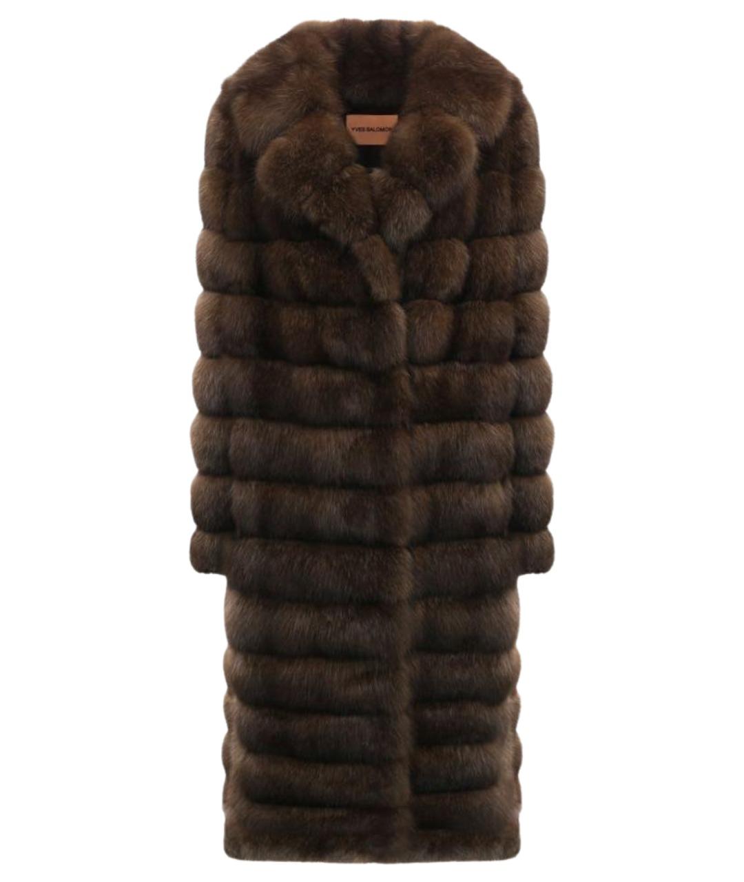 YVES SALOMON Коричневая меховая шуба, фото 1