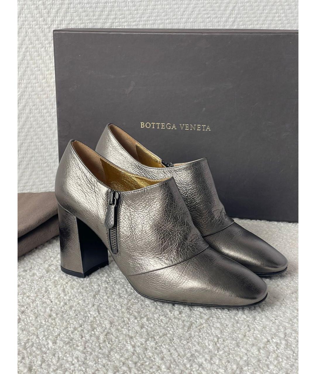 BOTTEGA VENETA Серебряные кожаные ботильоны, фото 2