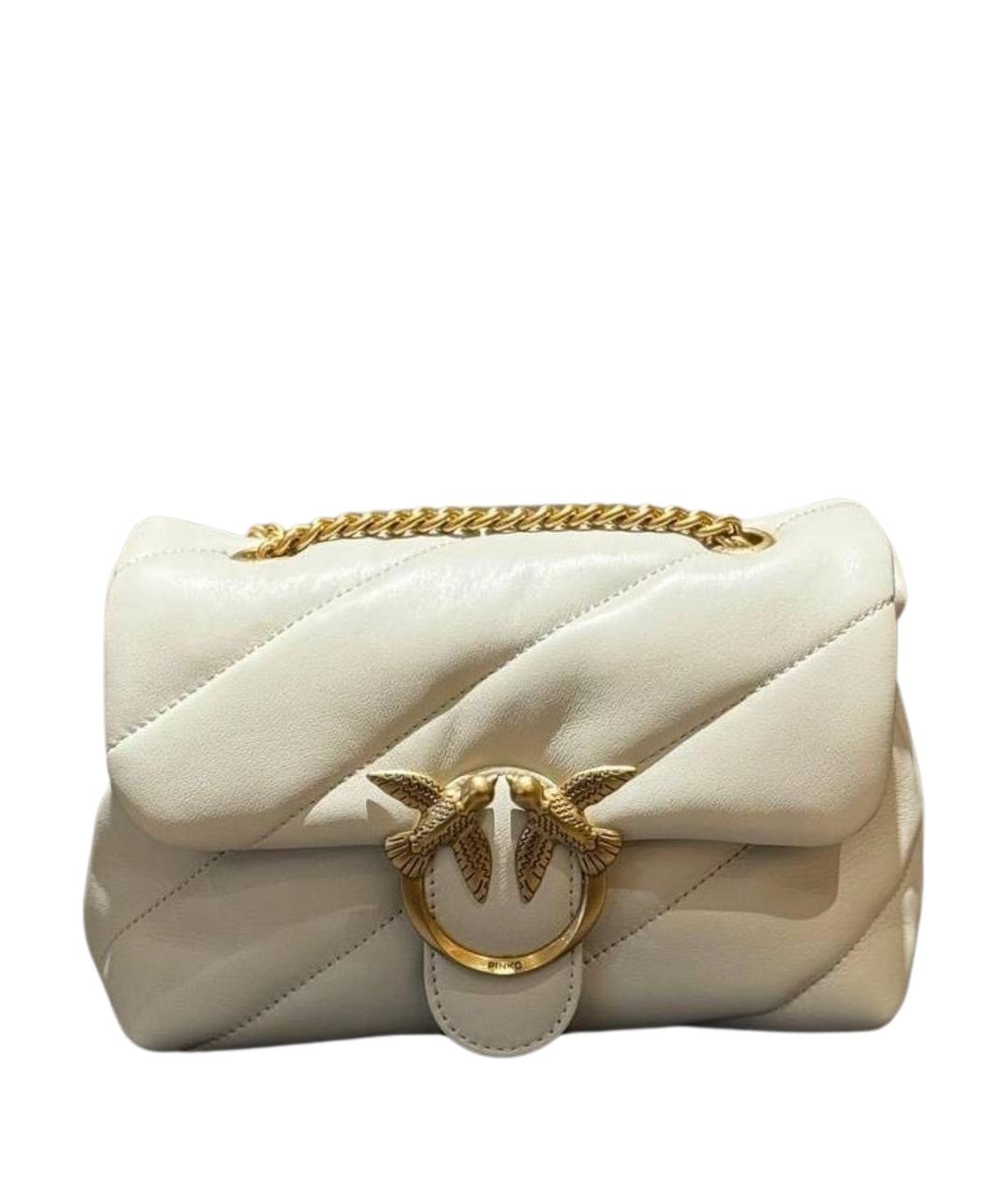 PINKO Белая кожаная сумка через плечо, фото 1