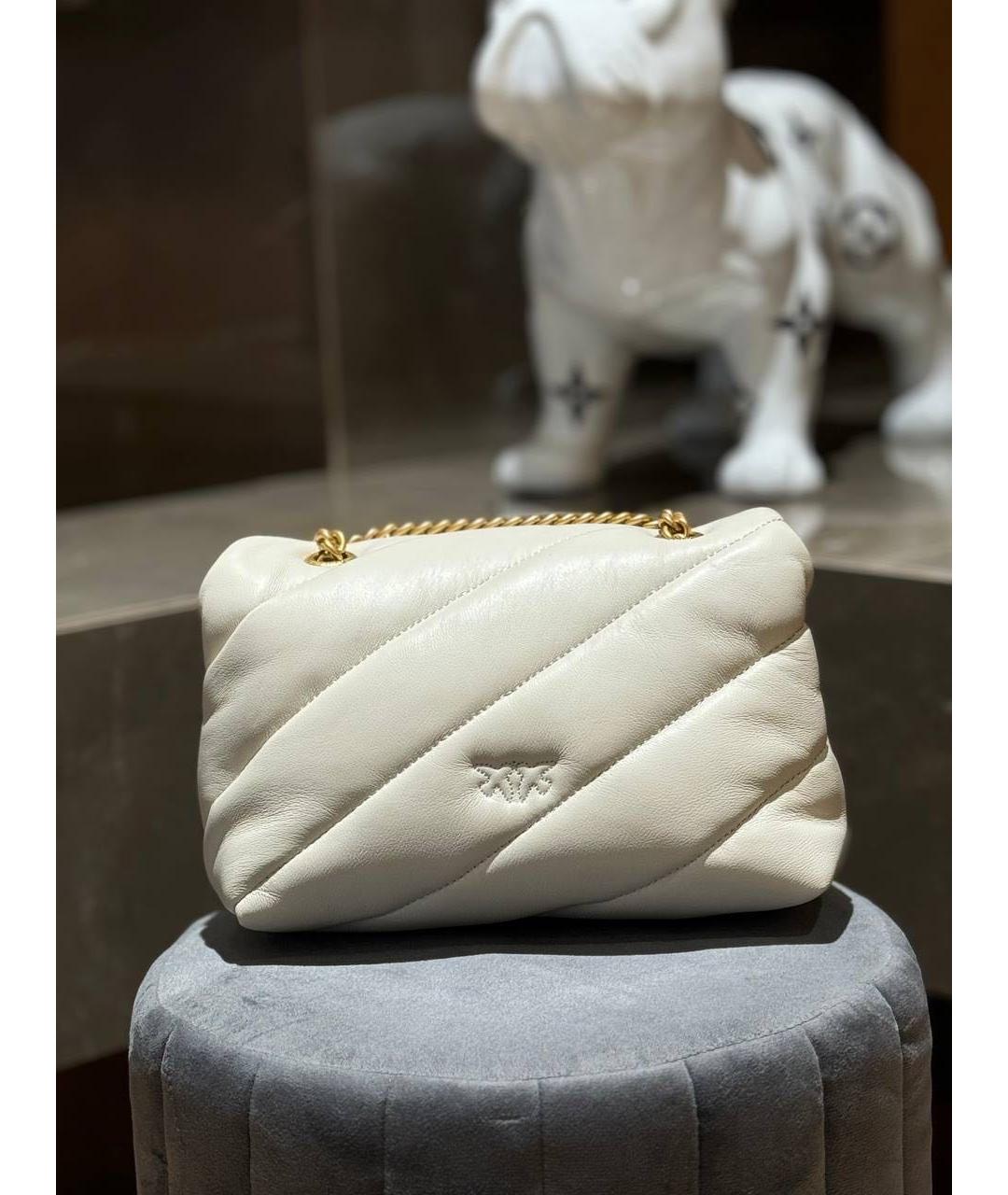 PINKO Белая кожаная сумка через плечо, фото 3