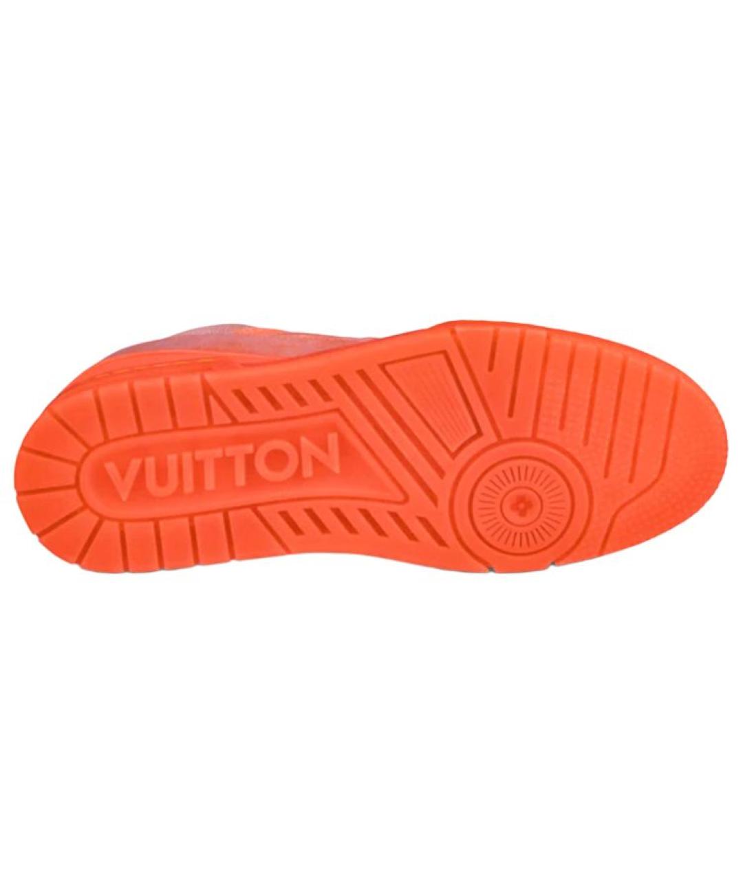 LOUIS VUITTON Оранжевое кожаные низкие кроссовки / кеды, фото 5