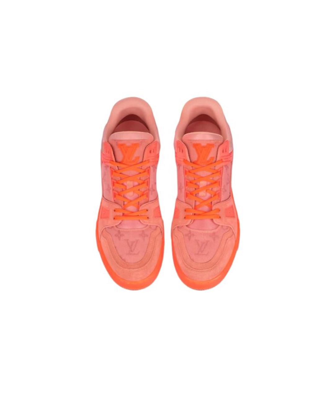 LOUIS VUITTON Оранжевое кожаные низкие кроссовки / кеды, фото 4
