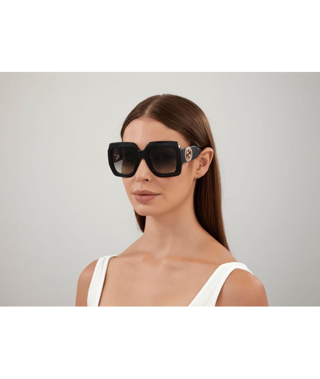 GUCCI Черные пластиковые солнцезащитные очки, фото 8