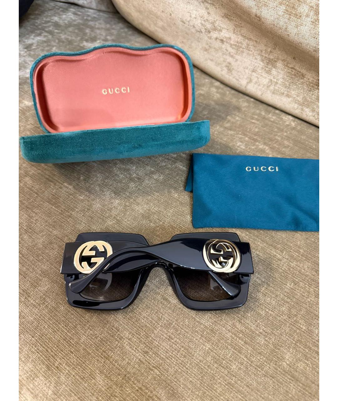 GUCCI Черные пластиковые солнцезащитные очки, фото 4