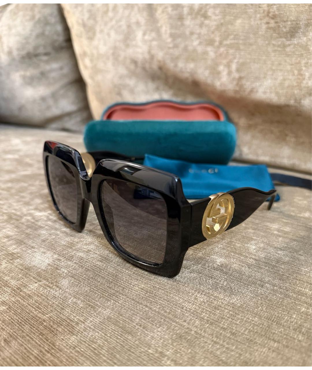 GUCCI Черные пластиковые солнцезащитные очки, фото 3